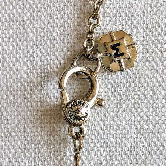 Monet Gold Colored "K" Pendant Necklace With Locket and Key Inside - Picture 3 of 4